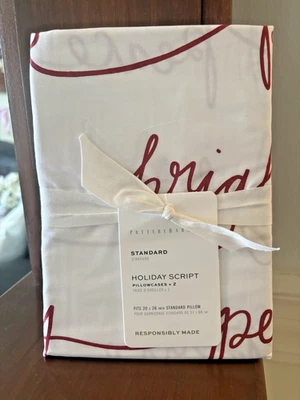 pottery barn Holiday Christmas 12 Days gift disney Pillowcase cotton red SET 2 - Image 1 of 3