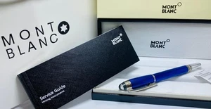 Premium Mont blanc Star walker Solitaire Black Ink Blue & Silver Body Ball Pen - Picture 1 of 6
