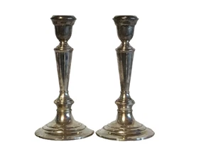 Gotham Heritage Italian Silver Plated Candlesticks 8 3/4” Tall - Picture 1 of 10