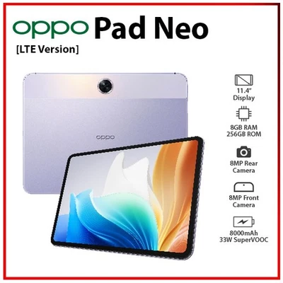 (LTE) NEW OPPO Pad Neo 8GB+256GB PURPLE Bluetooth Octa Core Android PC Tablet - Bild 1 von 4