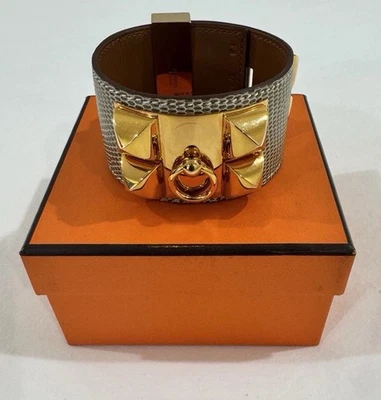 Hermes Collier de Chien (CDC) Armband T3 Eidechse Gold mit Box und Zubehör - Bild 1 von 4