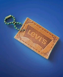 Levi Strauss Schlüsselanhänger Keyring verziertes Leder LEVI'S Logo braun Vintage Jeans Werbung - Bild 1 von 7
