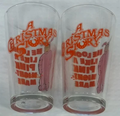 VIDRO DE PINTURA Conjunto de 2 Uma História de Natal Ele Parece Um Vidro de Pesadelo Rosa NOVO - Imagem 1 de 2