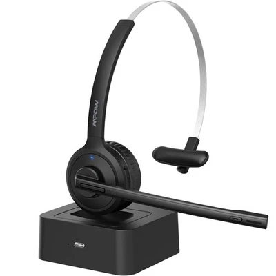 MPOW M5 Bluetooth Headset Ladestation BT5.0 mit Mikrofon Handy PC Laptop Schwarz - Bild 1 von 4
