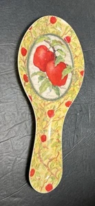 REPOSACUCHARA DE MELAMINA DE COLECCIÓN Manzana Huerto Rojo Amarillo Verde Keller Charles - como está - Imagen 1 de 7