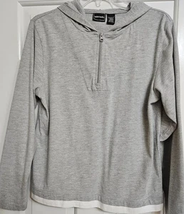BOBBIE BROOKS LADIES'S 10/12 HOODED GRAY/WHITE TRIM LONG SLEEVE PULLOVER - Picture 1 of 8