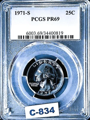 1971-S Washington Proof Quarter PCGS PR69 - Image 1 of 2