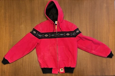 Chaqueta Abrigo con Capucha Carhartt Western Azteca Lona Años 90 De Colección J78RED Para Hombres Talla L Foto 1 de 4