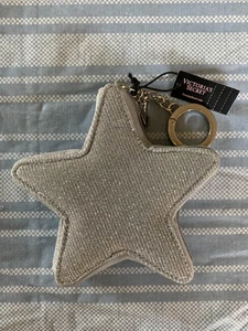 VICTORIA’S SECRET Star Pouch Keychain, Silver Sparkle - New with Tags - Picture 1 of 5