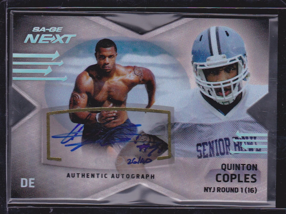 2012 SAGE Next Silver Die Cut #SA7 Quinton Coples 26/40 Auto Autograph - Image 1 of 1