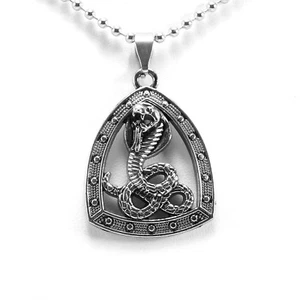 COBRA PENDANT W/18" BEAD CHAIN - Picture 1 of 2