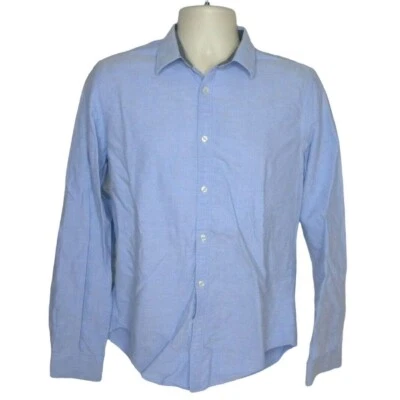 Camisa de vestir Zara Hombre Calce Ajustado Azul Talla Mediana Manga Larga Botón Delantero Foto 1 de 4