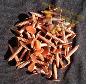 3/4 Zoll Ringschaft massive Kupfer Dachnägel 11 Stärke (50 Stück) - Bild 1 von 1