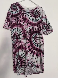 LuLaRoe Hudson XL X-Large Top Shirt Tie Dye Pink Burgundy Mint White - Picture 1 of 4