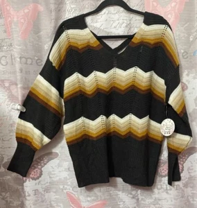 FCT With Love Sweater Womens Size 1X Long Sleeve Pullover Multicolor NWT - Picture 1 of 9