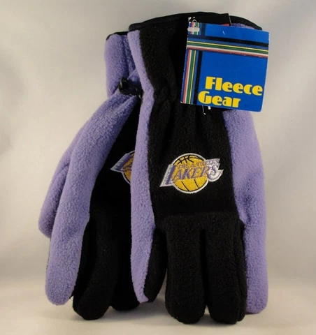 Los Angeles Lakers NBA Mens Thinsulate Fleece Gloves Black Purple Cover