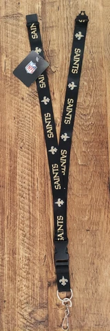 New Orleans Saints NFL Black & Gold Lanyard with Detachable Key Card Ring New Cover