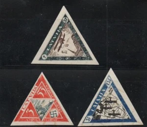 Latvia Sc CB18a- 20a 1933 airplanes stamp set imperf mint  NH - Picture 1 of 1