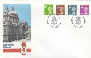 39p 28p 24p 18p Northern Ireland Definitives Philart FDC Belfast 1991 (142228) - Picture 1 of 1