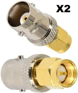2x BNC Hembra Jack To SMA Macho a BNC - Conector adaptador hembra - Vendedor España - Imagen 1 de 7