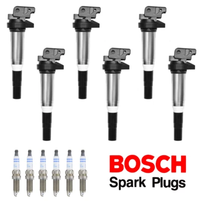 6x Ignition Coil & 6x Bosch Spark Plug for BMW 640i xDrive Gran Coupe 3.0L UF667 - Image 1 of 4