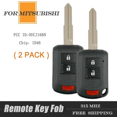 2 para Mitsubishi Mirage Lancer Outlander RVR controle remoto chaveiro OUCJ166N 6370B944 3B - Imagem 1 de 4