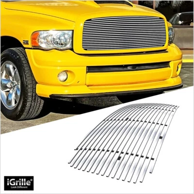 Para Dodge Ram 1500/2500/3500 2002-2005 rejilla superior de acero inoxidable cromada Foto 1 de 4