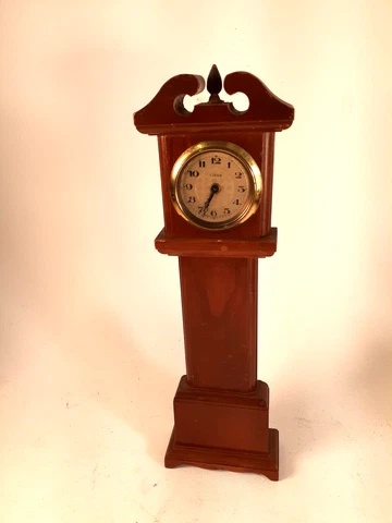 Vintage Florn Miniature Grandfather Wind-up Clock, German, Runs Great Cover