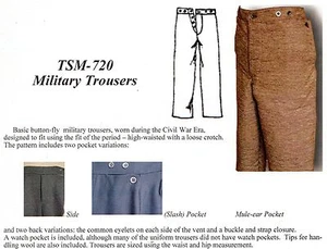 PANTALÓN MILITAR DE LA ERA DE LA GUERRA CIVIL CON PUNTADAS ATEMPORALES Patrón #720 - Imagen 1 de 3