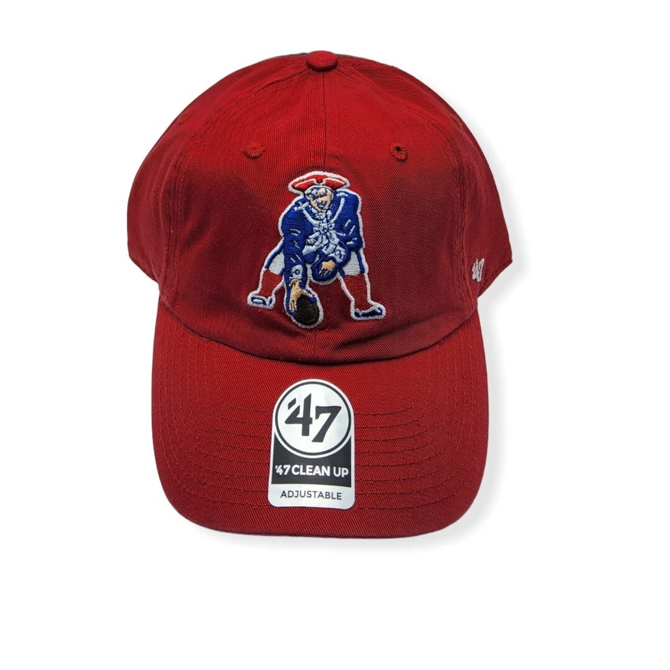 '47 New England Patriots Clean Up Legacy Red Adjustable Strap Hat Cap