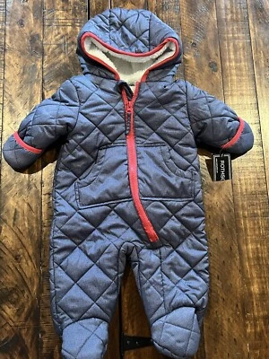 NWT Rothschild Hooded Snow Suit Bunting Pram 1 Piece Baby 3-6 Months - Imagem 1 de 4