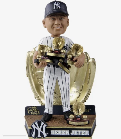 Derek Jeter New York Yankees 5X Gold Glove Award Bobblehead IN HAND Cover