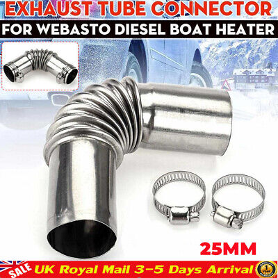 UK 25mm Exhaust Pipe Tube Elbow Connector Kit For Webasto Air Diesel Heater Part • 8.45$