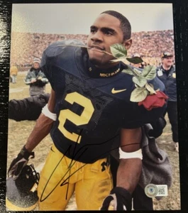 Charles Woodson Signed/Auto 8x10 Photo Beckett COA Michigan Rose Bowl Heisman - Picture 1 of 2