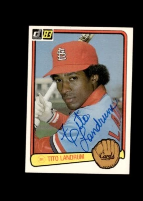Tito Landrum 1983 Donruss Cardinals authentic autographed card - Image 1 of 2