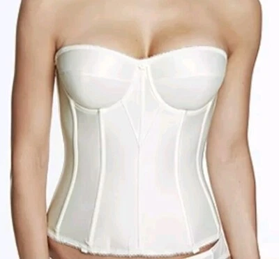 Dominique 女式全塑像紧身胸衣胸罩带肩带象牙色 #8950 38DD 全新带标签 — 第 1/4 张图片