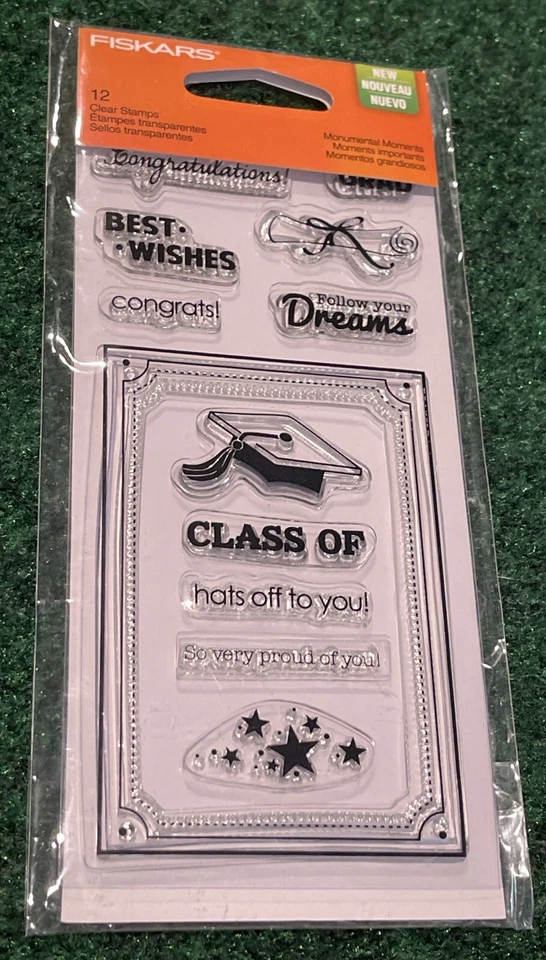 Juego de 12 estampillas transparentes Fiskars estampillas de graduación nuevas Foto 1 de 3