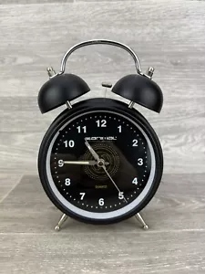Vintage Animal Surf Double Bell Alarm Clock Retro Style Black Battery Operated - Picture 1 of 15