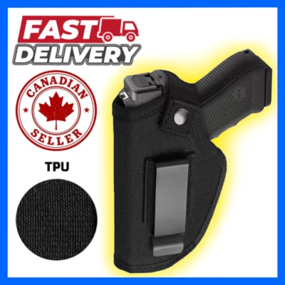 Universal IWB / OWB Concealed Carry Holster Right Handed Hunting Gun Pouch - Image 1 of 4