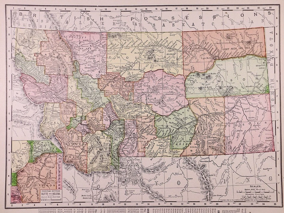 1909 Map ~ MONTANA ~ Free S&H (10x14) - Image 1 of 1