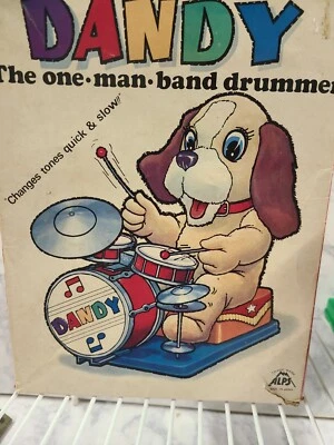 VTG Dandy band drummer dog Battery Operated ALPS Japan RARE  does not run, PICS! - Image 1 of 4