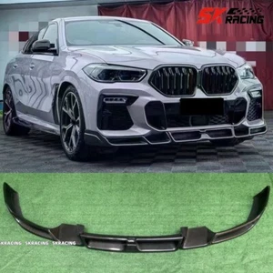 Kits de carrocería difusor de labios de parachoques delantero de fibra de carbono real para BMW X6 G06 2020-2023 - Imagen 1 de 12