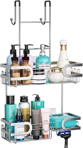 Hapirm Shower Caddy over Door- Hanging Shower Organizer with 14 Hooks and Soap H - Picture 1 of 12