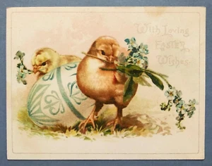Tarjeta de Cuaderno Antigua de Colección Raphael Tuck Pascua Saludo Bebé Pollitos Huevo Flores - Imagen 1 de 3