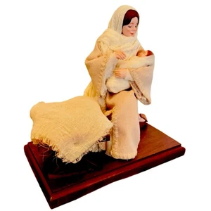 Simpich Maria & Jesuskind Krippe Weihnachten Vintage Handarbeit USA 9" groß - Bild 1 von 5