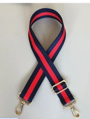 Replacement Bag Strap Blue & Red Web For Designer Bags NWT - Image 1 of 3
