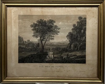 Kupferstich Paul Jacob Laminit Vue Pres De Candie Frankreich Landschaft - Bild 1 von 4