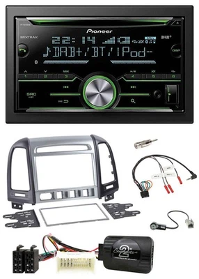 Pioneer Bluetooth Lenkrad DAB 2DIN USB CD Autoradio für Hyundai Santa Fe 4 Schal - Bild 1 von 4