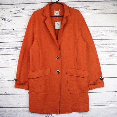 Long Knit Cardigan Jacket Womens UK14 Wool Blend TU Textured Button Up Smart - Image 1 of 4