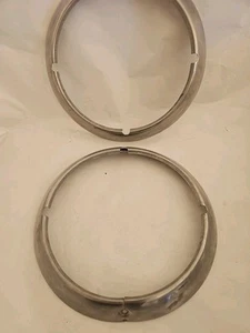 Chrome Contoured 7 inch Headlamp Trim Rim Harley-Davidson Touring Headlights Two - Picture 1 of 4